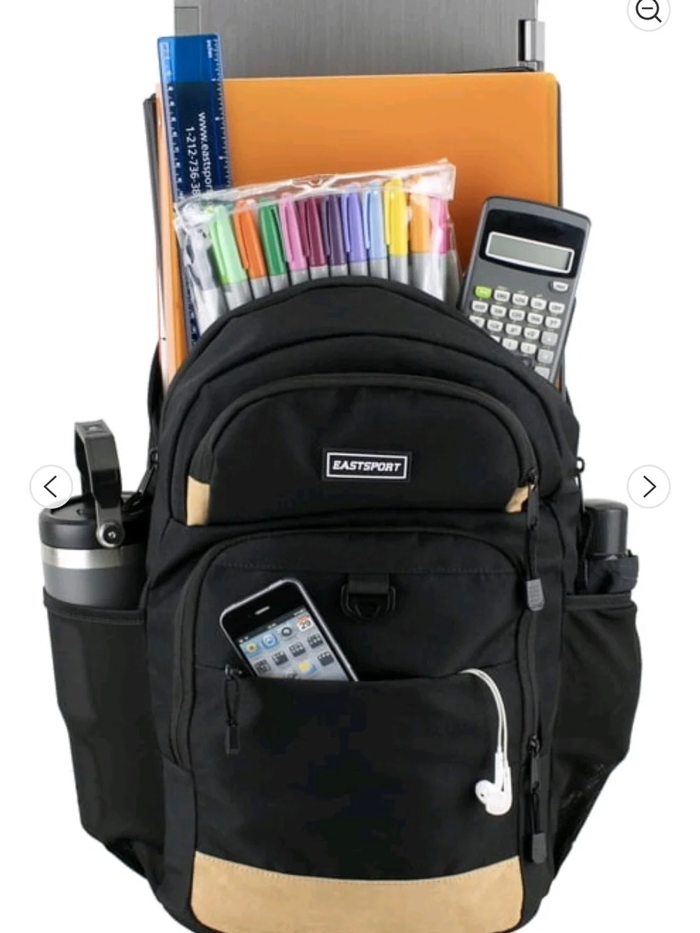 Eastsport Men's Black and Tan Backpack